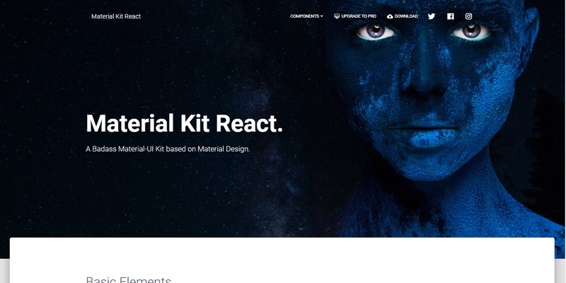 React模板 - Material Kit React。