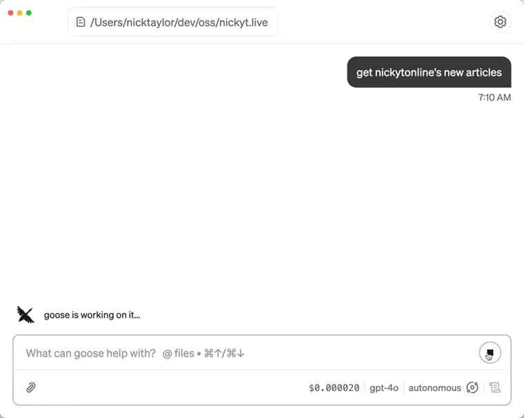 dev.to MCP 服务器运行在 Goose 中