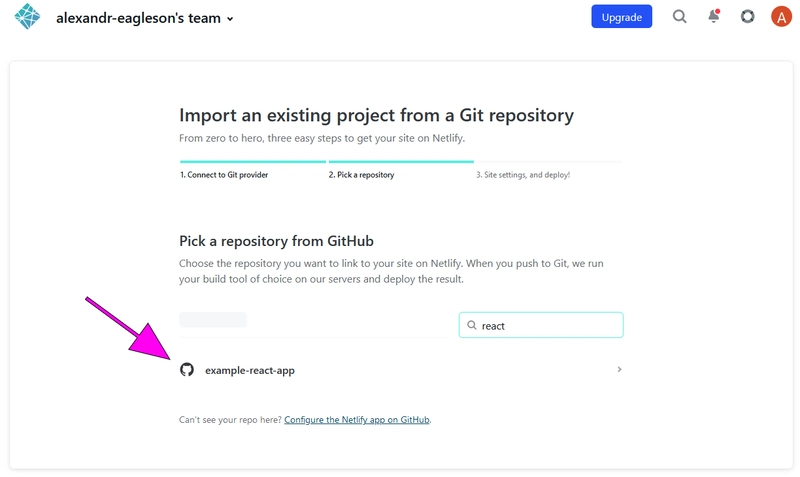 Netlify React Example