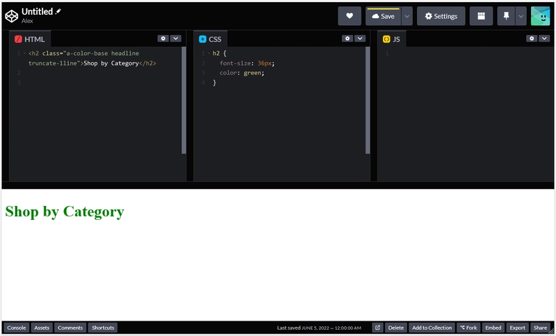 Codepen CSS