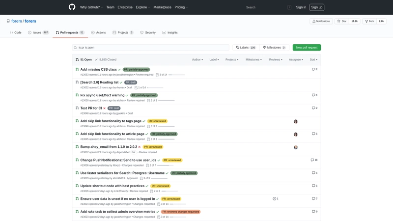 Pull requests · forem_forem · GitHub