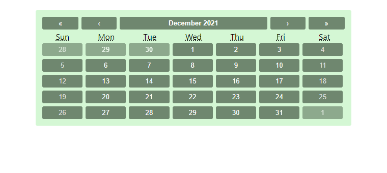 React-Calendar，带有相邻月份和周末日期的样式