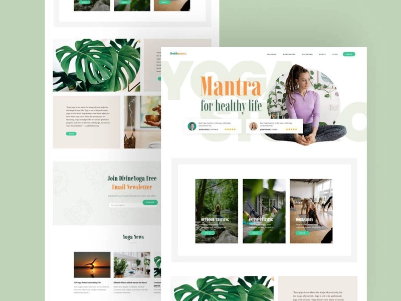 HealthMantra - Free Yoga Studio Figma Web Design Template