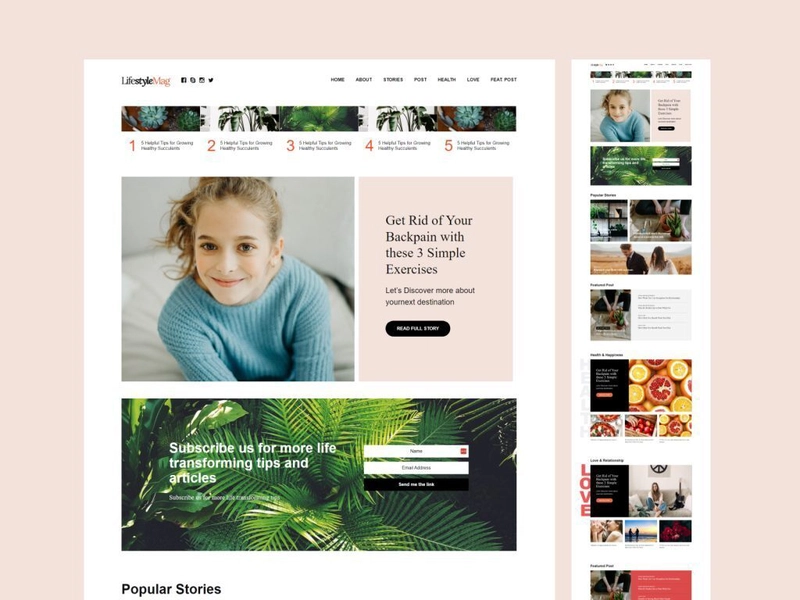 Lifestyle - Free HTML Template for Magazine and LifeStyle Bloggers