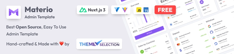 Materio 免费 NuxtJS 管理模板