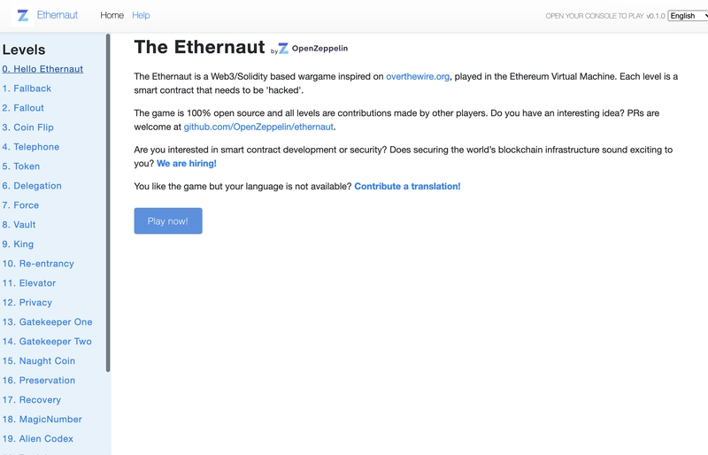 Ethernaut 主页