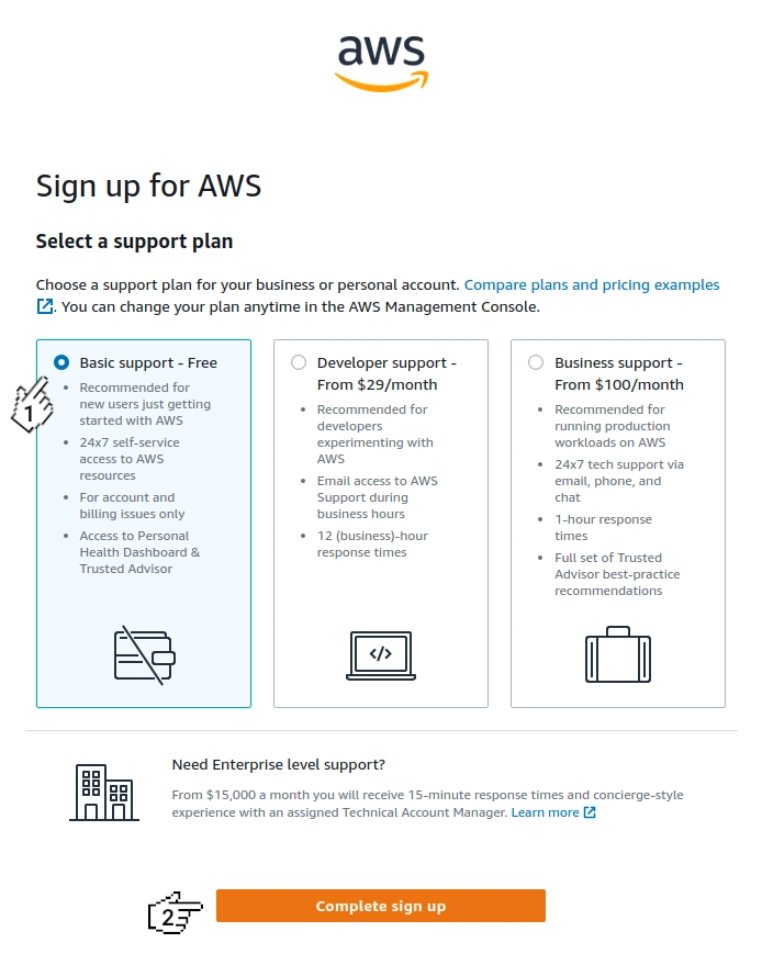 Amazon Cognito - 注册 AWS（完成注册）