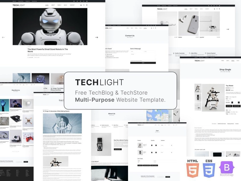 TechLight - Tech Store And Tech Blog Website Template