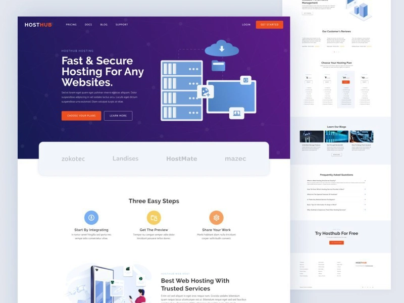 HostHub - Web hosting free bootstrap website template