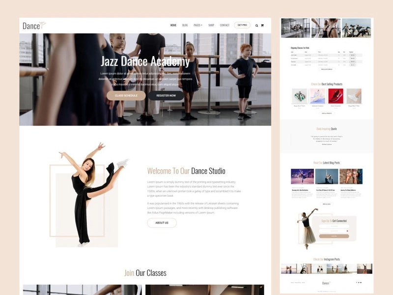 Dance - Free Dance Studio HTML Website Template