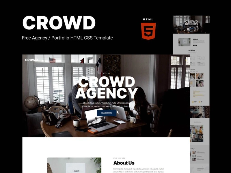 Crowd - Free Creative Agency and Portfolio HTML CSS Template