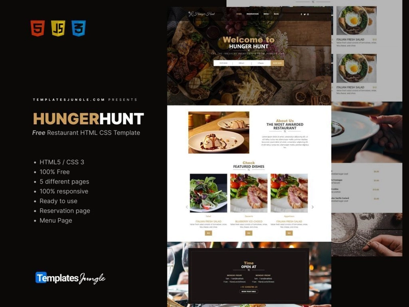 HungerHunt - HTML Template for Fast Food Restaurants
