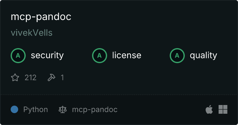 Pandoc MCP 服务器