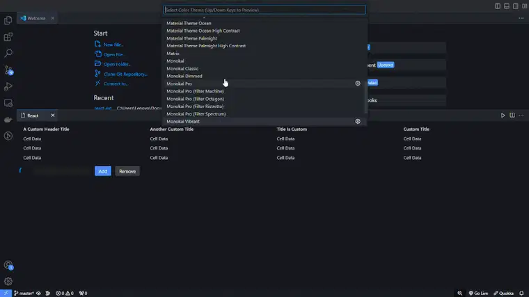 VS Code UI 工具包主题更改