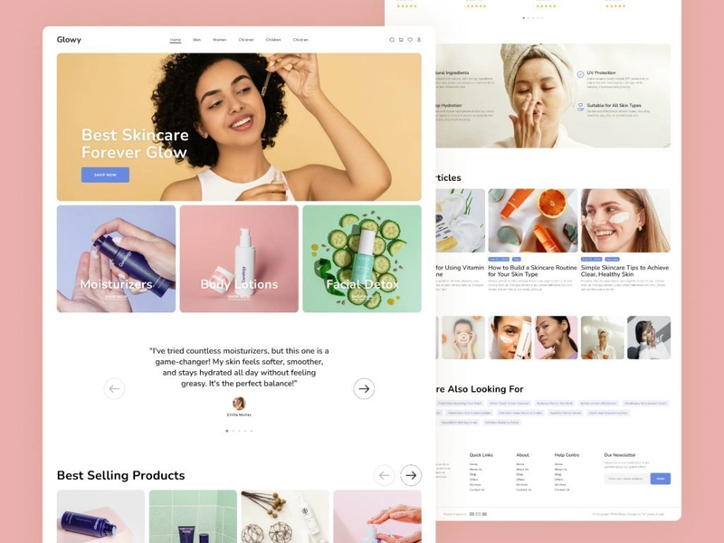 Glowy – Skincare and Cosmetics Template